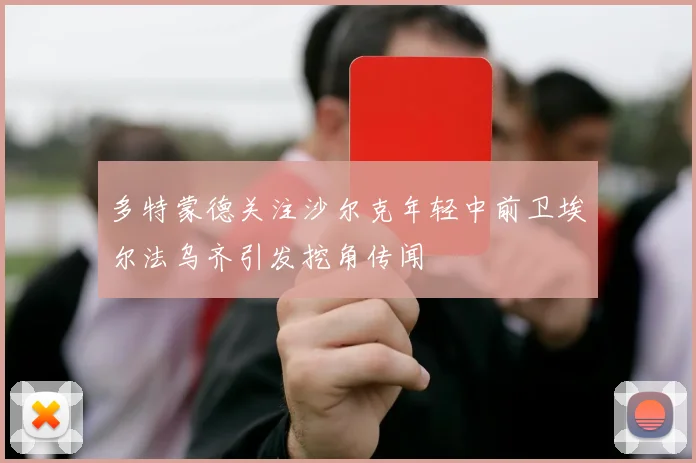 多特蒙德关注沙尔克年轻中前卫埃尔法乌齐引发挖角传闻